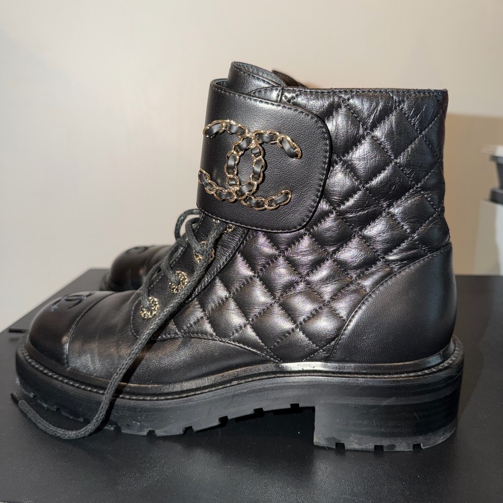 CHANEL Black Ankle Boots